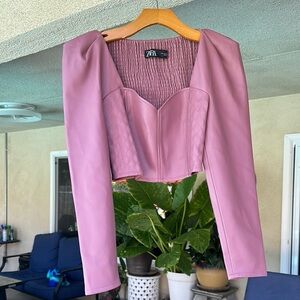 Zara Pink Blazer Tailored Suit Jacket